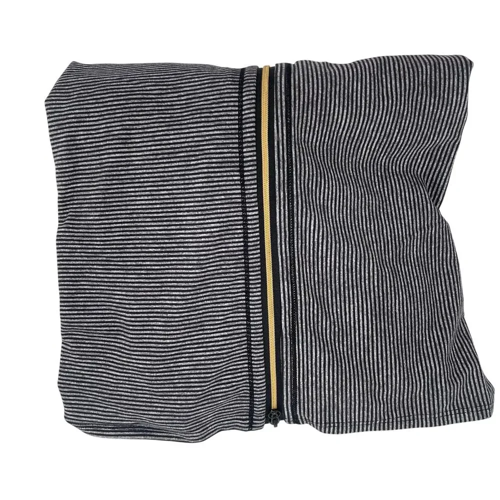 LULULEMON Vinyasa Scarf Wrap Zipper Gold Stripes Black Gray Stretch Multi Way